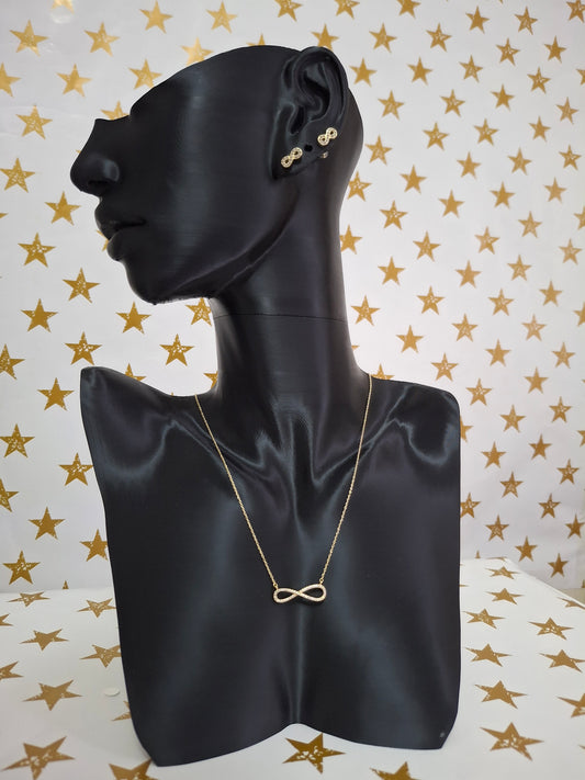 Sonsuzluk Kolye Küpe Set (Gold)